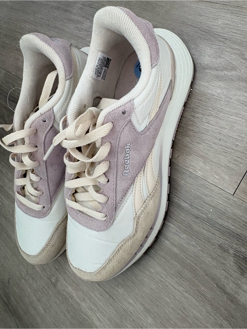 Reebok Women's Cream & Light Mauve Retro Runner Sneakers